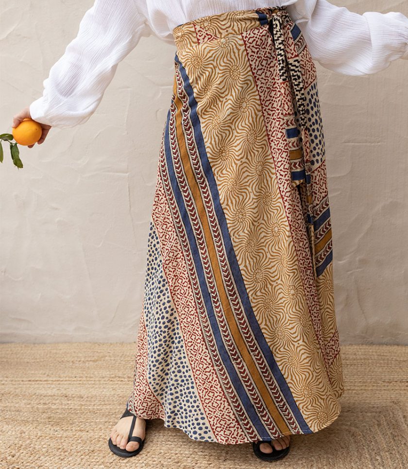 Striped Wrap Skirt