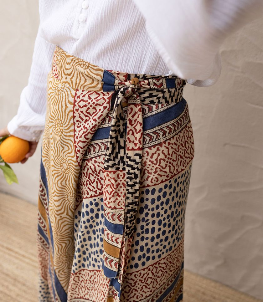 Striped Wrap Skirt