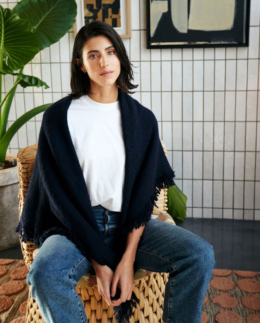 Blue cashmere shawl