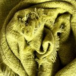Lime cashmere shawl with fringes