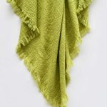 Lime cashmere shawl with fringes