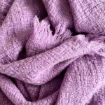 Purple cashmere shawl with fringes
