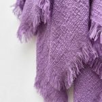 Purple cashmere shawl with fringes
