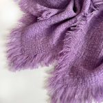 Purple cashmere shawl with fringes