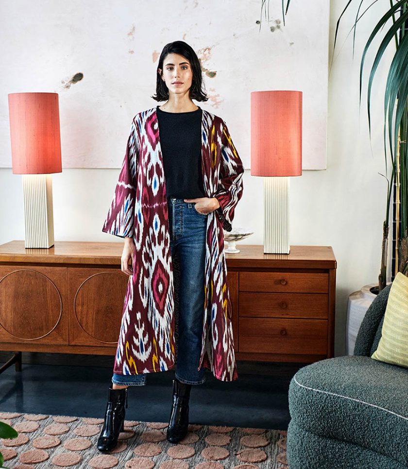 Purple Ikat Kimono