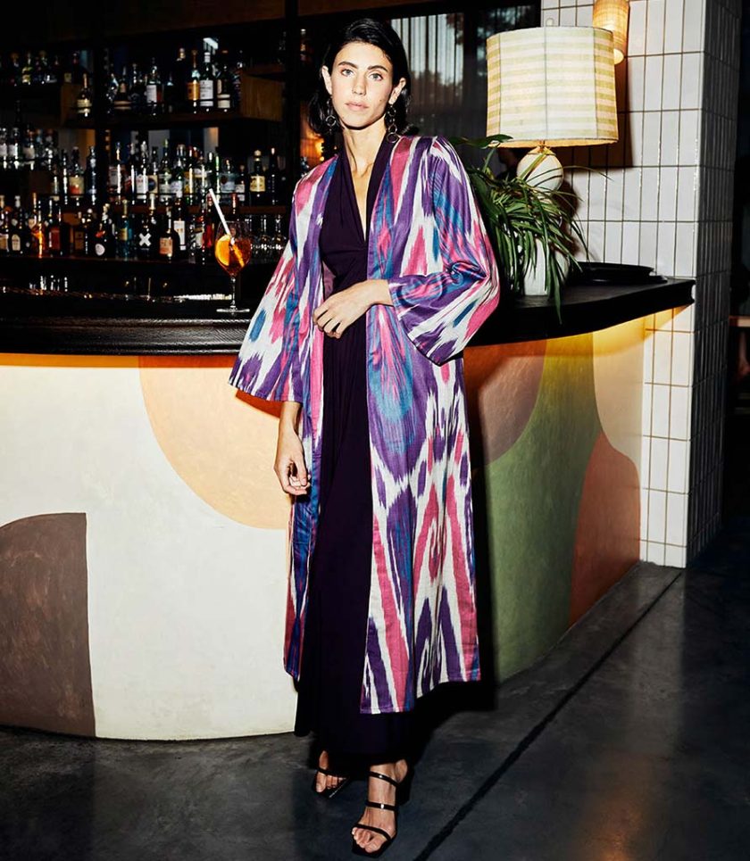 Lilac Ikat Kimono