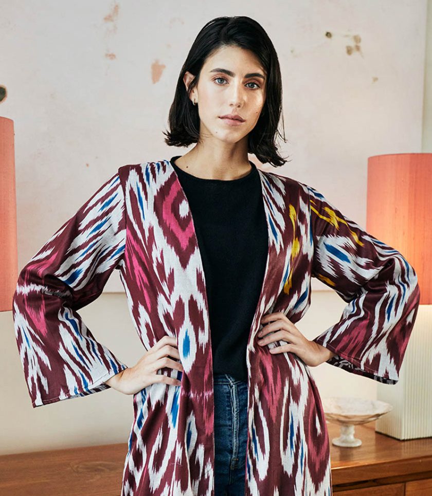 Purple Ikat Kimono