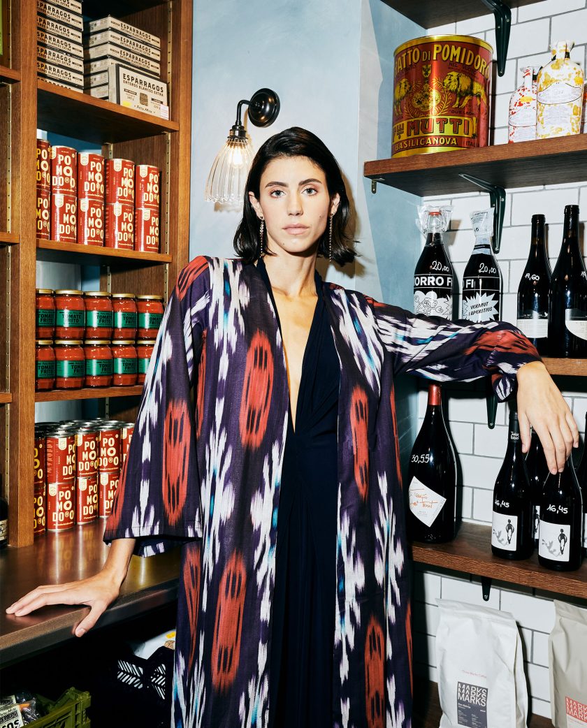 Blue Ikat Kimono
