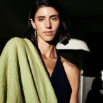 Lime cashmere shawl with fringes