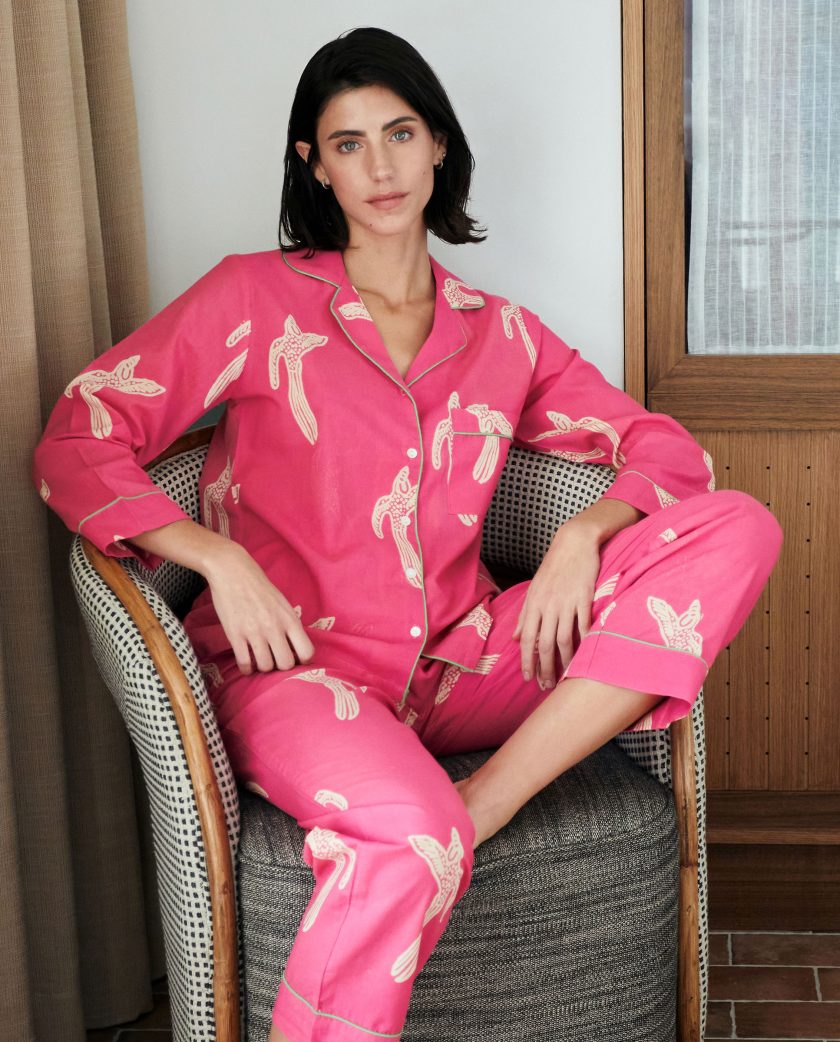pijama-fucsia-algodon-estampado-pajaros