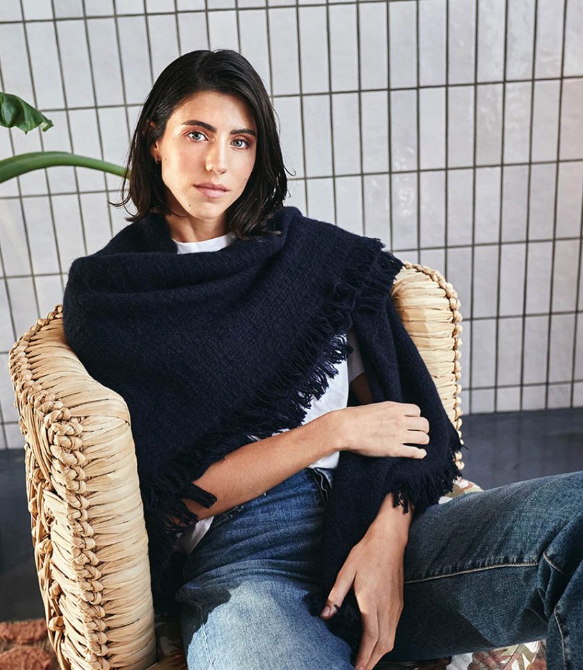 Blue cashmere shawl