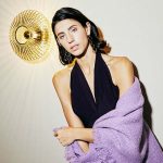 Purple cashmere shawl with fringes