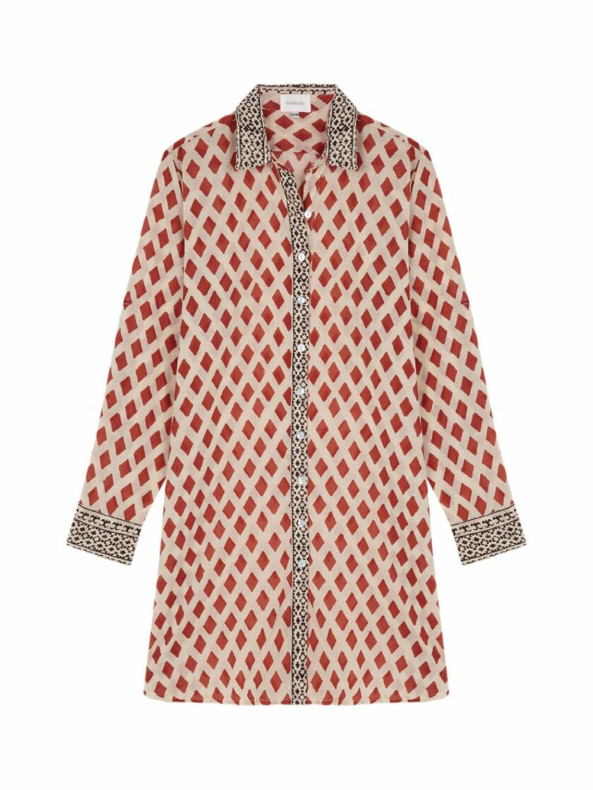 Red Diamond Shirt Dress