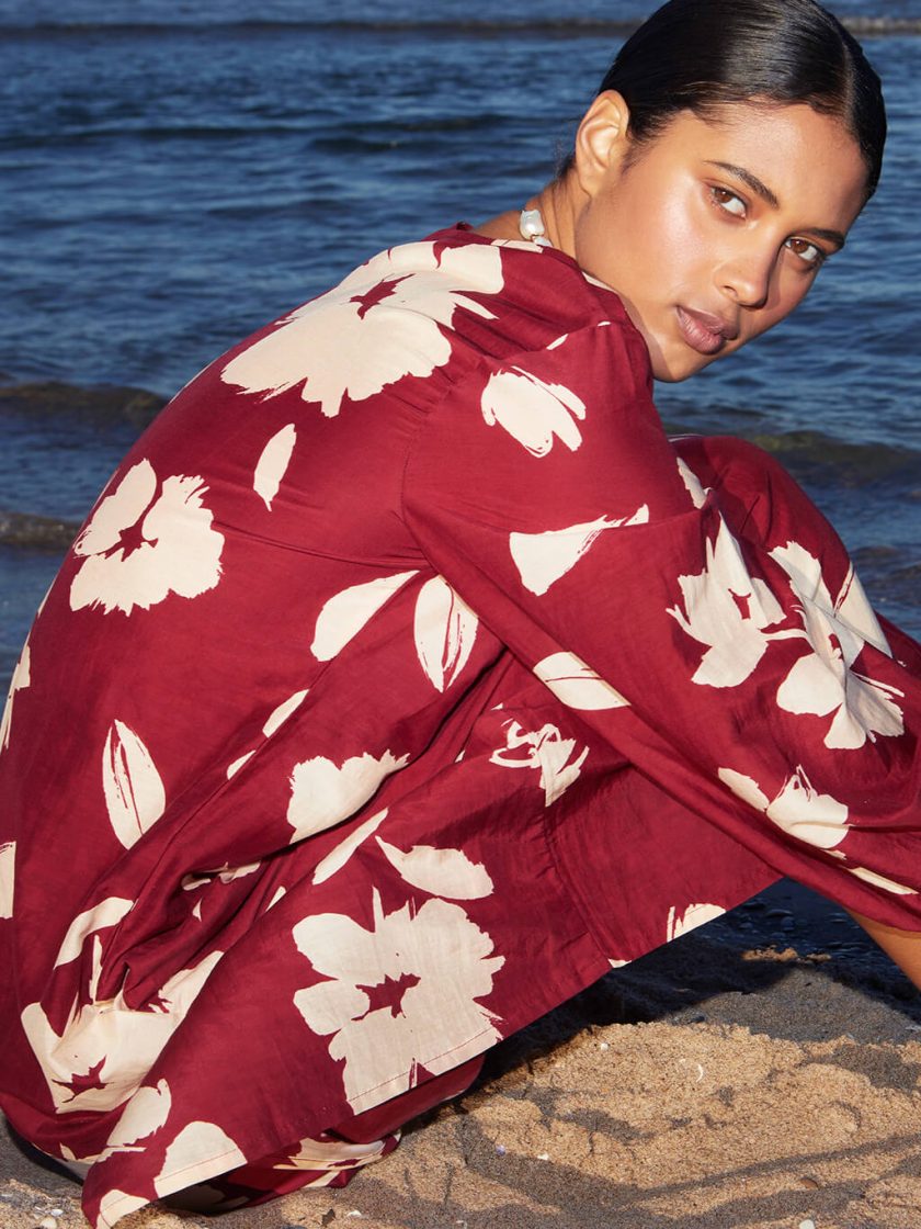 Wine Silk Tunic