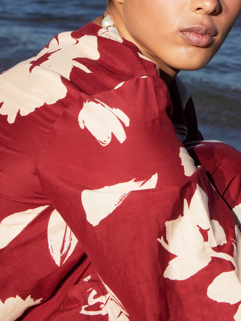 Wine Silk Tunic
