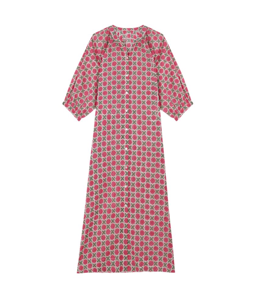 Pink Aspas Puffed Dress