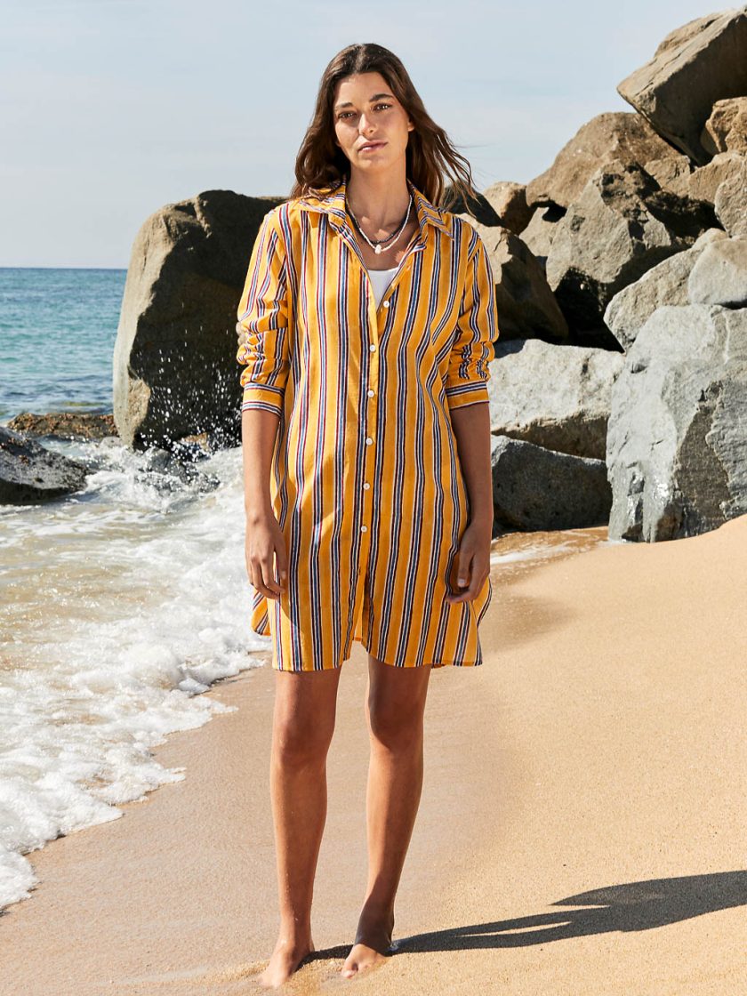 Yellow Stripes Short Shirt