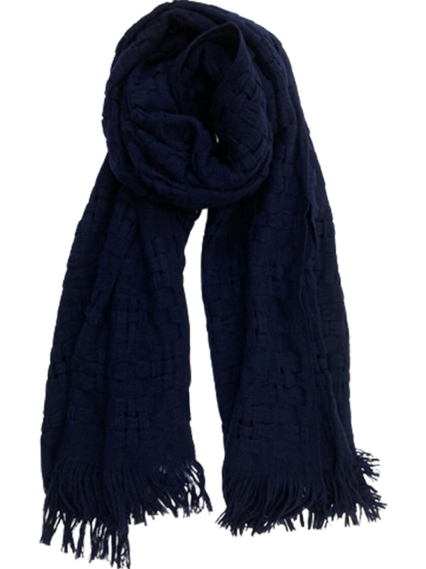 Blue Navy wool scarf