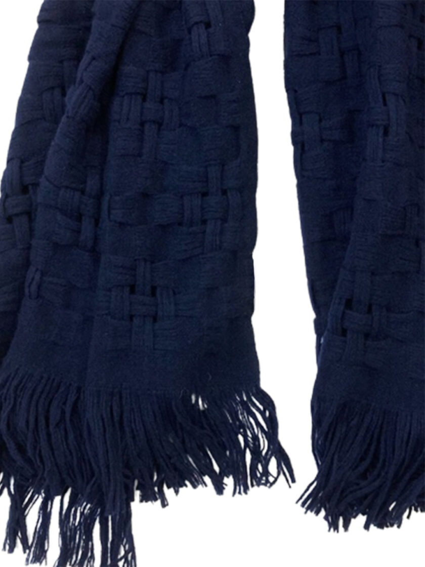 Blue Navy wool scarf