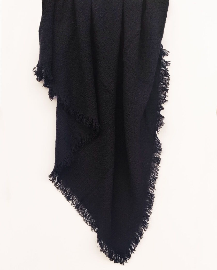 Black shawl with fringes