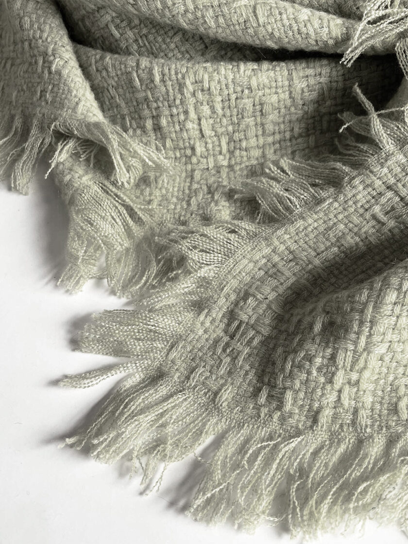 Grey shawl with fringes