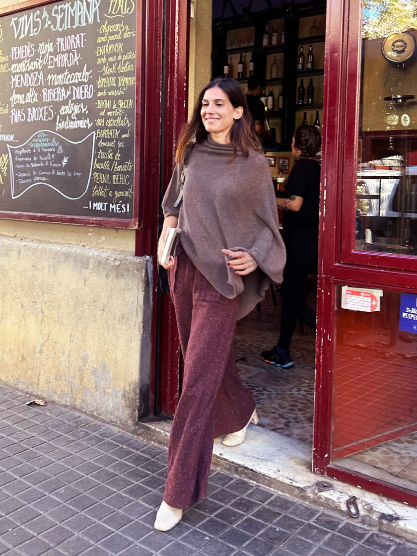 Brown Ava Cashmere Poncho
