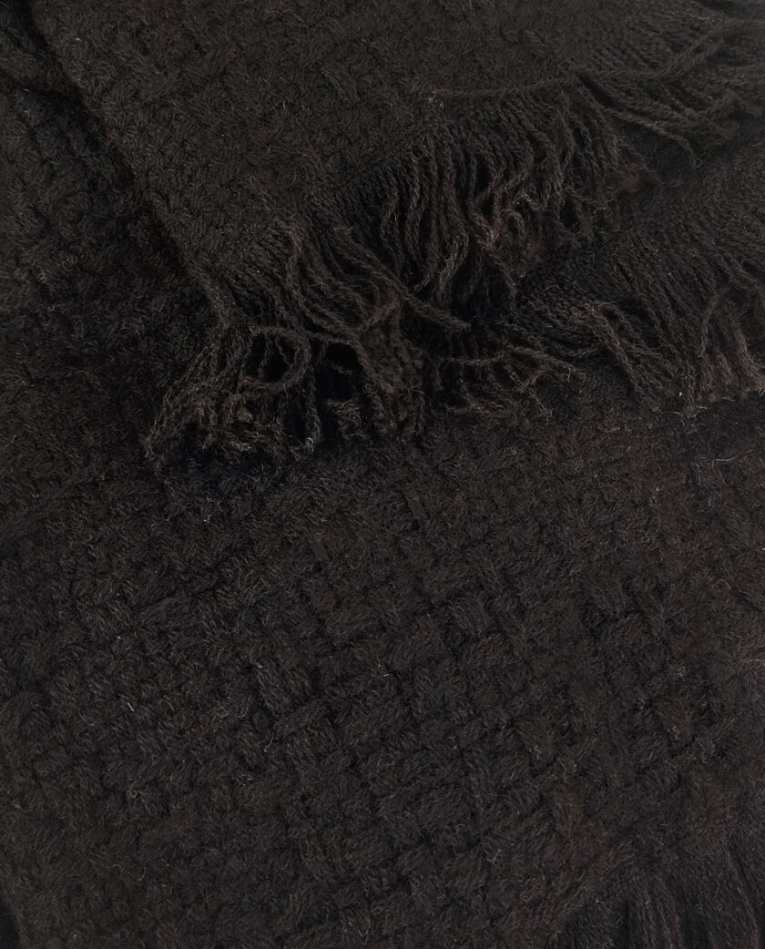 Black shawl with fringes