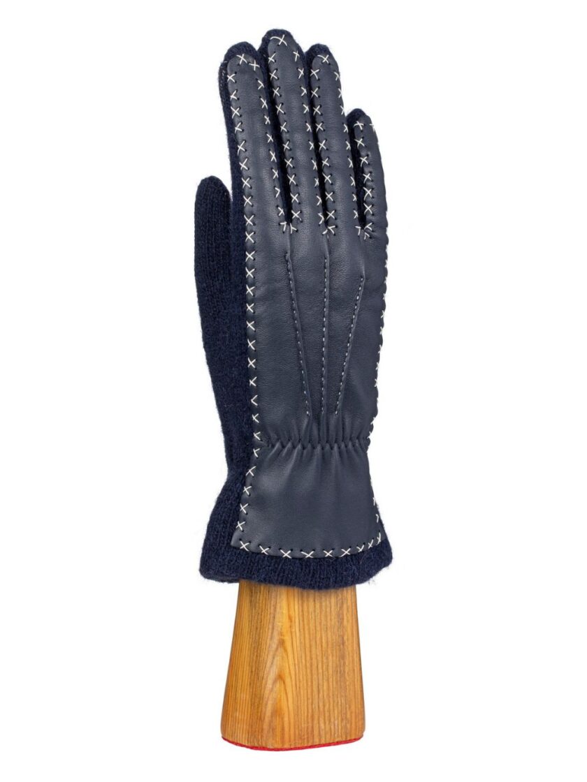 Wool and Angora glove Navy Blue