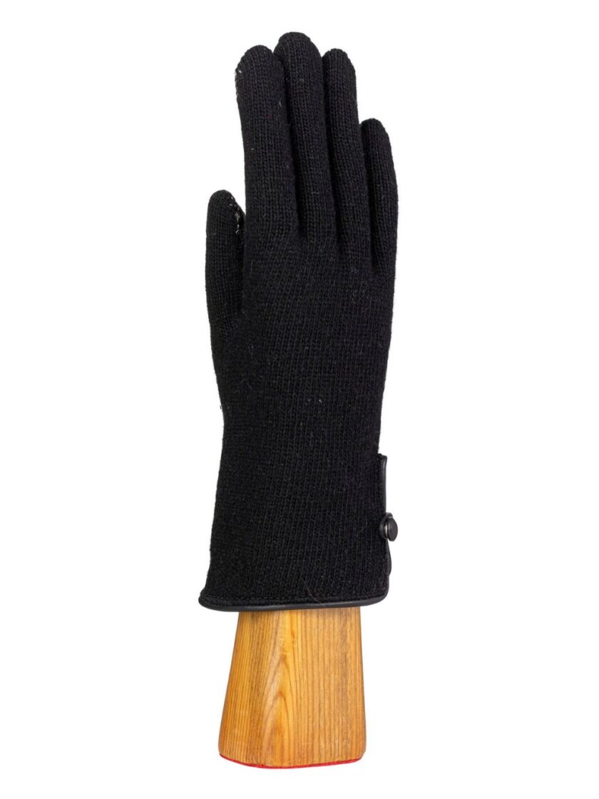 Recycled wool and cashmere glove Black