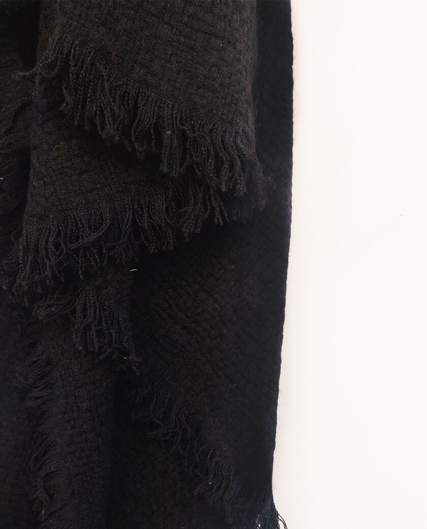 Black shawl with fringes