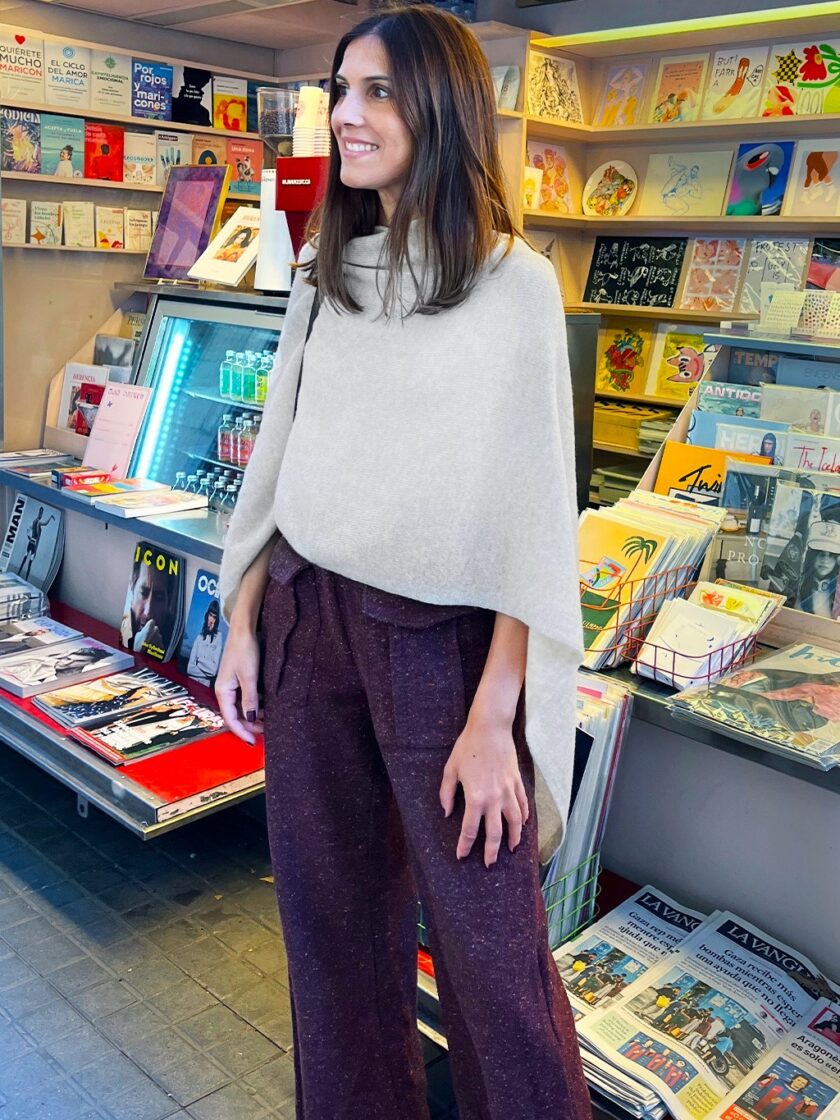Cashmere poncho Ava beige