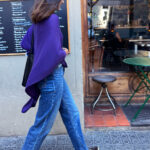 Purple Ava Cashmere Poncho