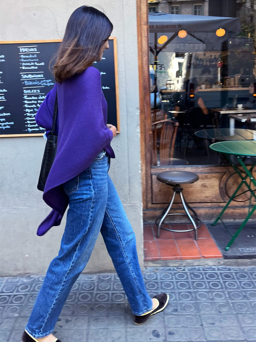 Purple Ava Cashmere Poncho