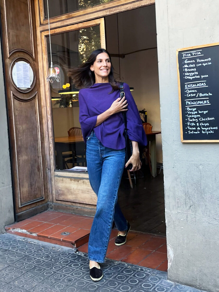 Purple Ava Cashmere Poncho