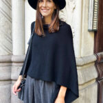 Black Ava Cashmere Poncho