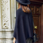 Black Ava Cashmere Poncho