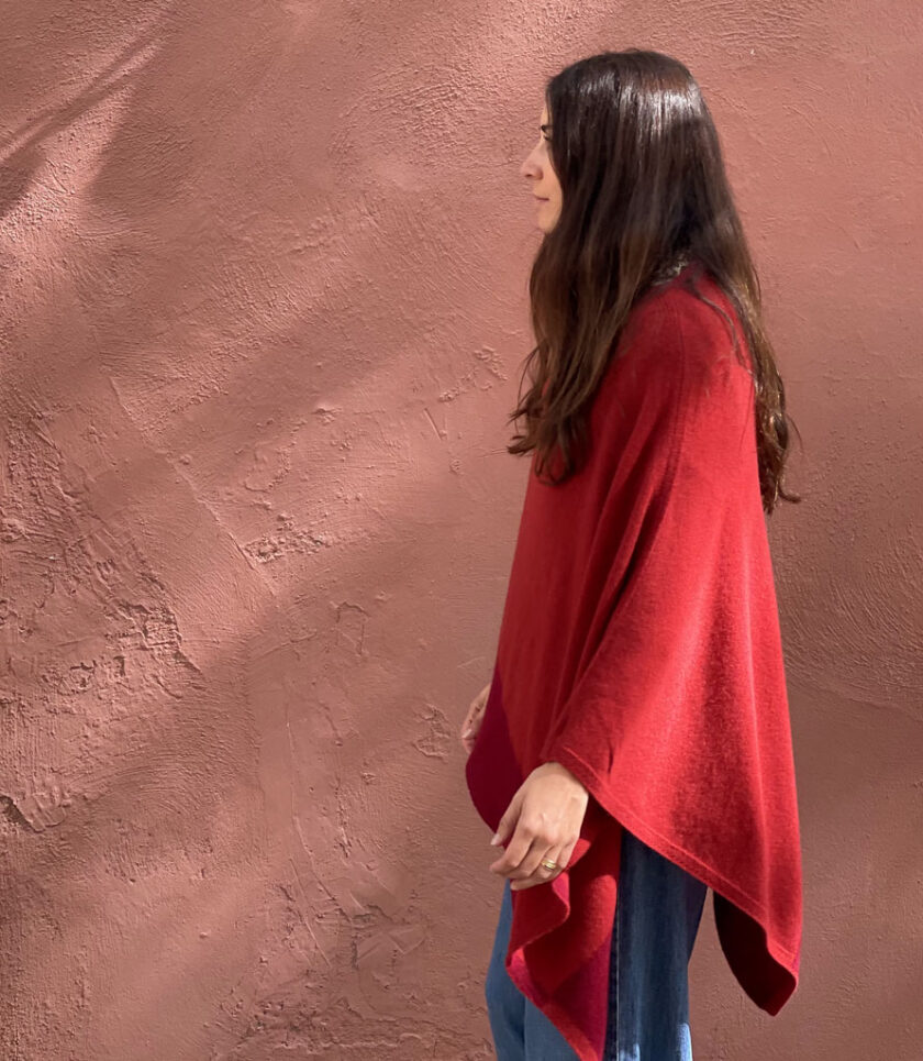 Bordeaux Ava Cashmere Poncho