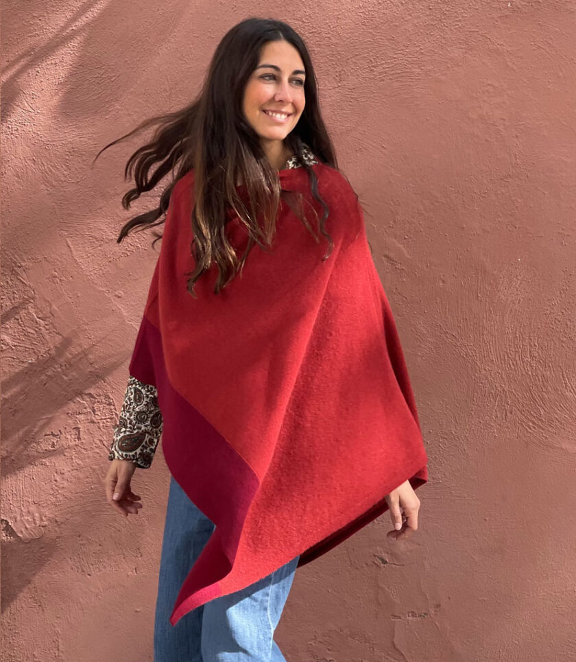 Bordeaux Ava Cashmere Poncho