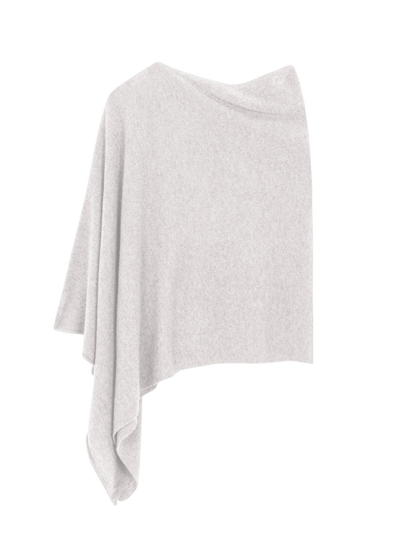 White Ava Cashmere Poncho