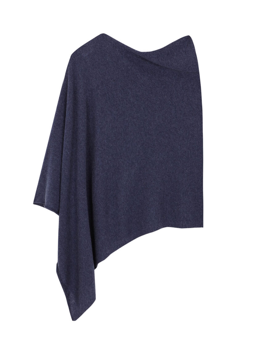 Medium Blue Ava Cashmere Poncho