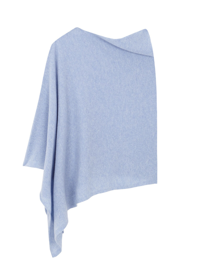 Sky Blue Ava Cashmere Poncho