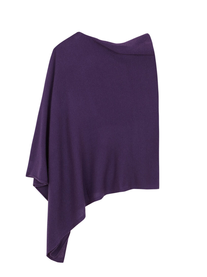 Purple Ava Cashmere Poncho