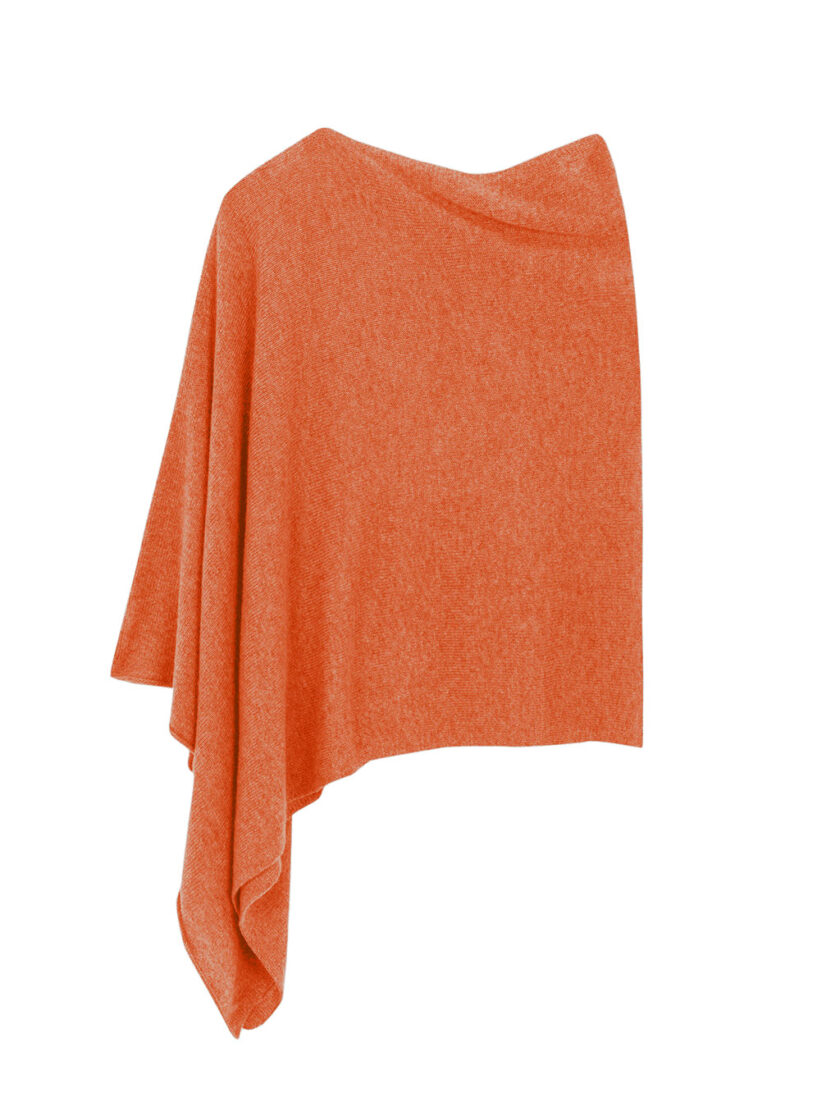 Orange Ava Cashmere Poncho