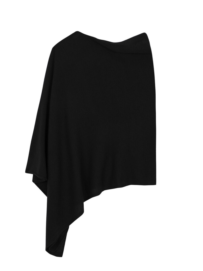 Black Ava Cashmere Poncho