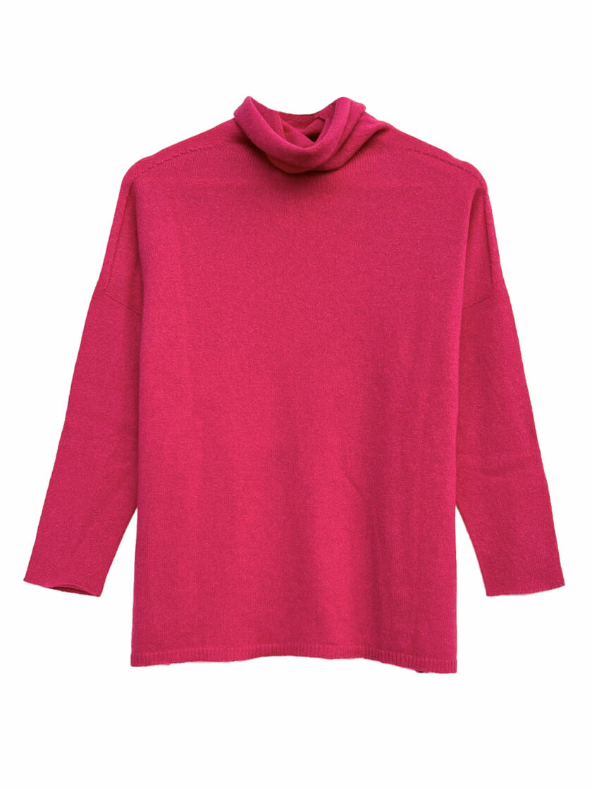 Fuscia Cashmere Turtleneck Sweater