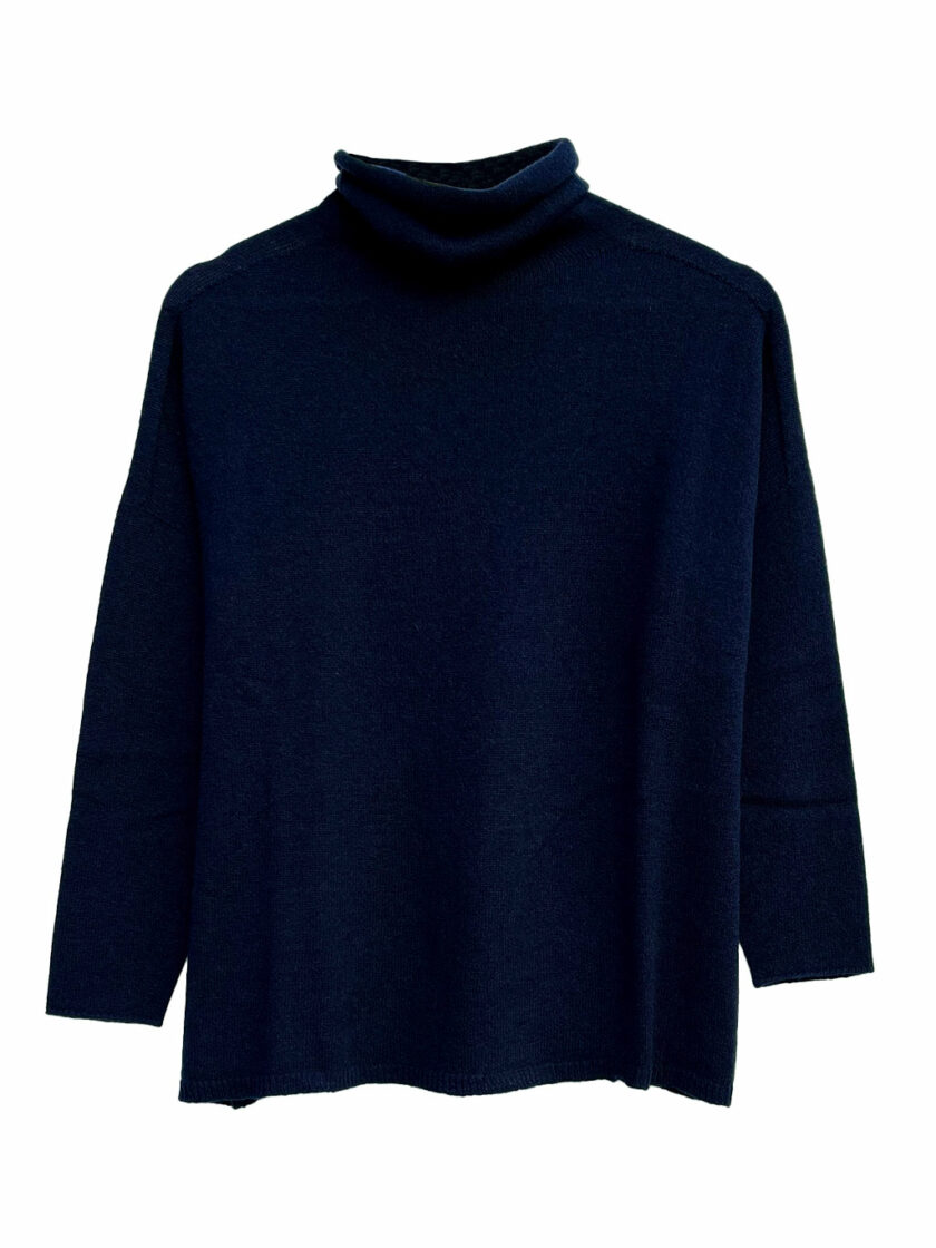 Blue Navy Cashmere turtleneck pullover