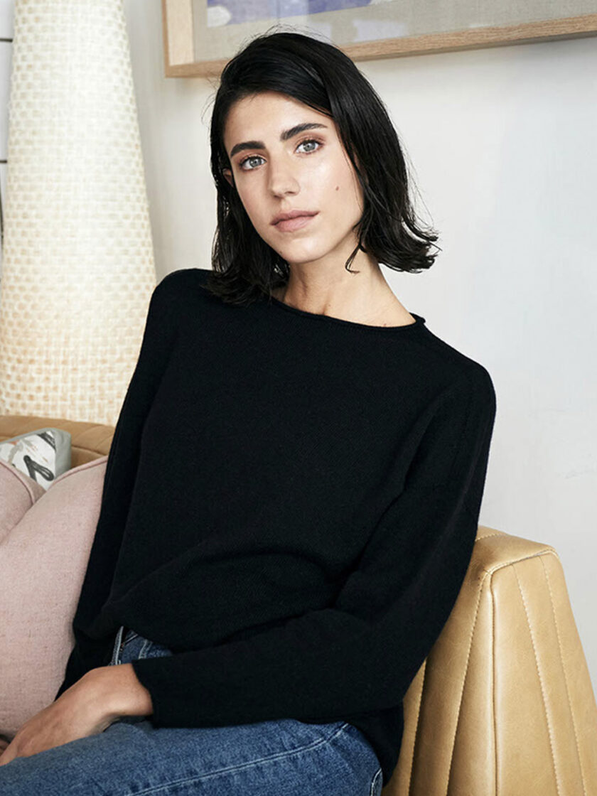 Black Cashmere crew neck pullover
