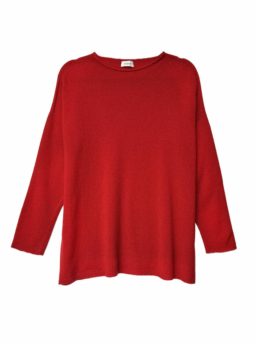 Red Cashmere crew neck pullover