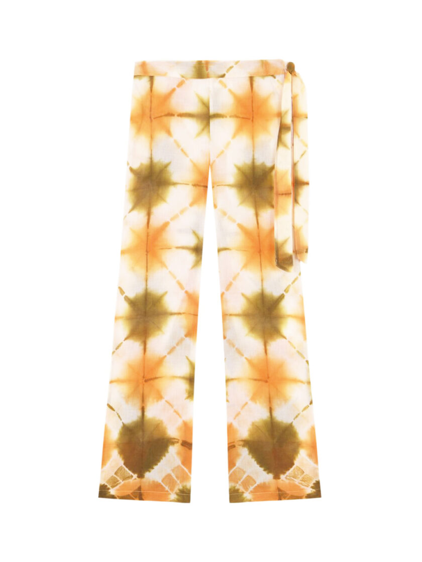 Flare Tie Dye Green Pants