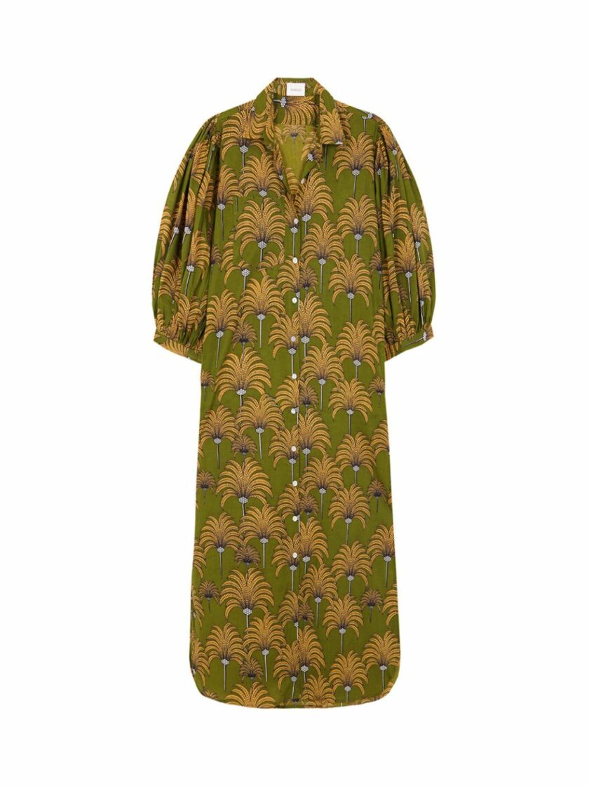 Palm Shirt Dress